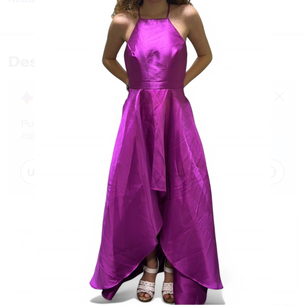 Elegant Purple Halter Dress